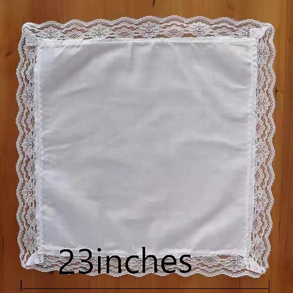 Cotton Lap Scarves 5pcs White Lace Trims for Women Church Modesty Accessory - Picture 3 of 5